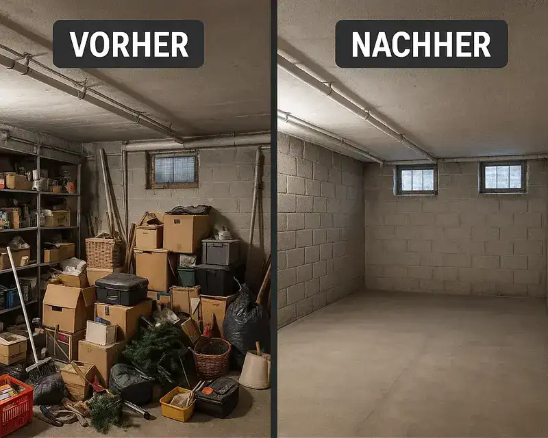 Aufgeräumter Keller nach der Entrümpelung durch Räumungstalent in Wien